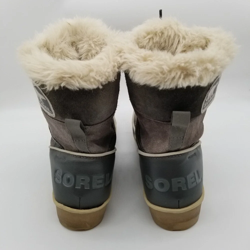 Sorel Tofino II Snow Boots Womens 7.5 Quarry Grey Waterproof Faux Fur NL2089-052